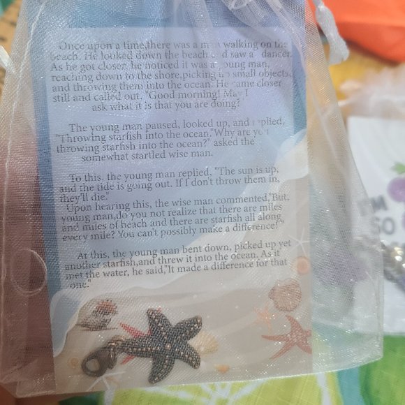 orange Thank You For Being Awesome Appreciation Trinket Swag Bag Keychain charm - Picture 3 of 3